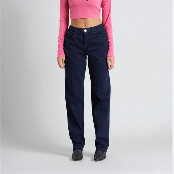 WEWOREWHAT Dark Blue Low Rise Dad Jeans Size 27 - Picture 1 of 14